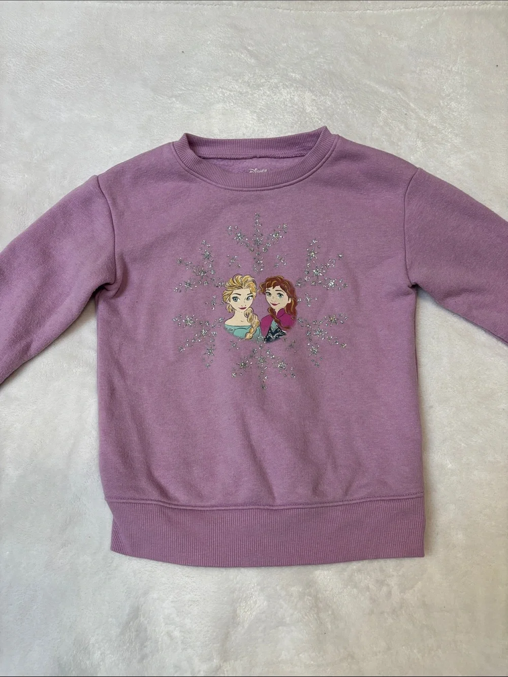Girls Lavender Elsa & Anna Sparkle Crewneck Sweatshirt
